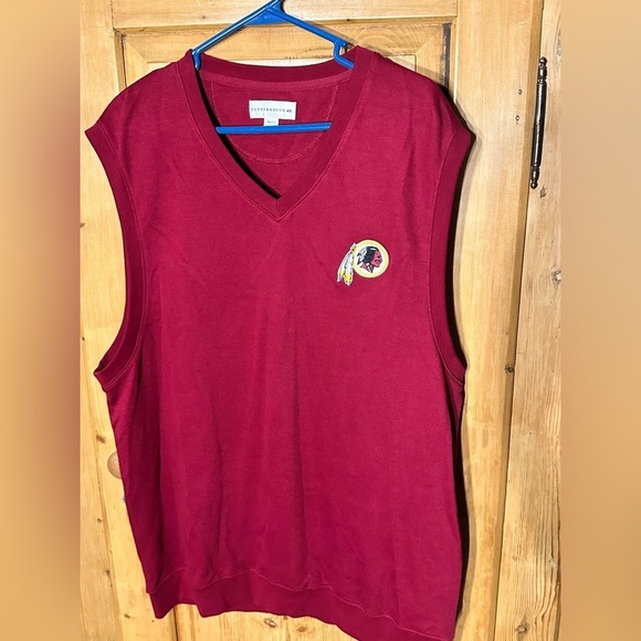 Cutter & Buck Other - Cutter & Buck Washington Redskins Burgundy Pullover V Neck Sweater Vest Size XL